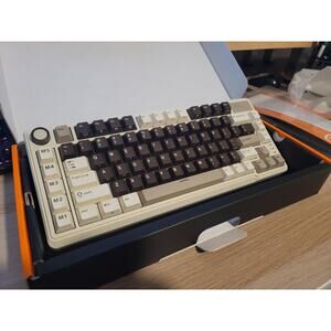 RK ROYAL KLUDGE L75 Gasket Mount Mechanical Keyboard w/Knob/Macro Key Mocha Gray